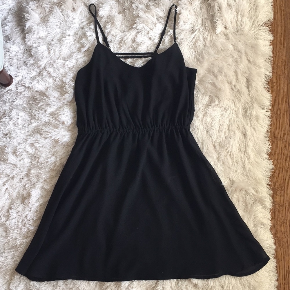 Naked Zebra Black Open Back Dress
